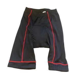 Women's cycling shorts black w/ red lines sz S activewear biker padded